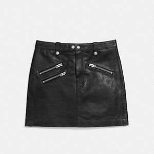 🆕 Coach 1941 Multi Zip Leather Skirt